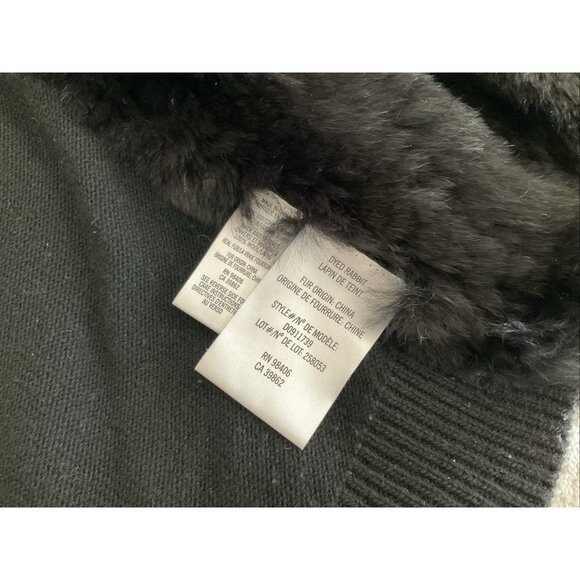 Theory Long Sleeve Black Wool Genuine Rabbit Front Cardigan Black Size Small - Picture 6 of 14